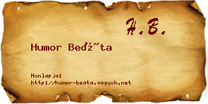 Humor Beáta névjegykártya